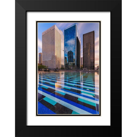 La Defense Black Modern Wood Framed Art Print with Double Matting by Bertrande, Arnaud