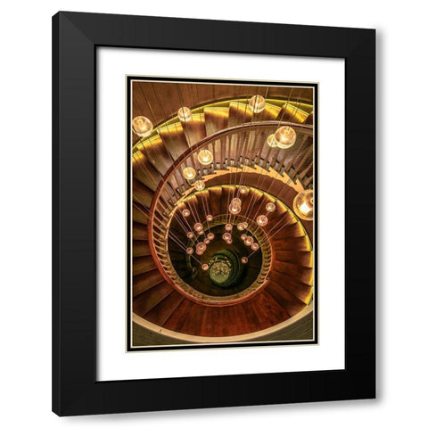 Dreamy Staircase Black Modern Wood Framed Art Print with Double Matting by Ronin