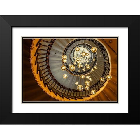 Below the Dreamy Staircase Black Modern Wood Framed Art Print with Double Matting by Ronin