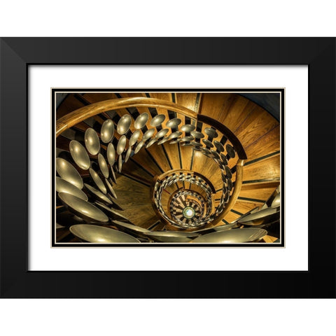 Majic Staircase Black Modern Wood Framed Art Print with Double Matting by Ronin