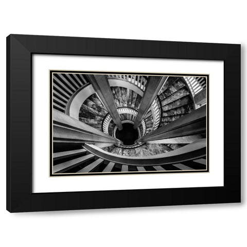 Royal staircase Black Modern Wood Framed Art Print with Double Matting by Ronin