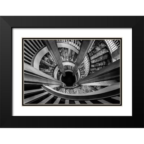 Royal staircase Black Modern Wood Framed Art Print with Double Matting by Ronin