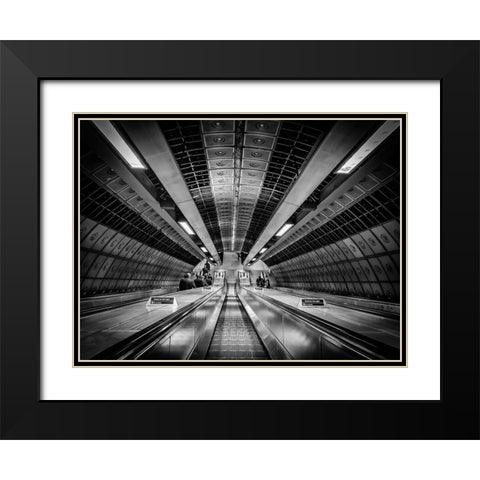 Metro Black Modern Wood Framed Art Print with Double Matting by Ronin