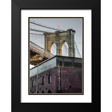 Brooklyn Theater Black Modern Wood Framed Art Print with Double Matting by Ronin