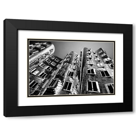 Gehry Bauten Dusseldorf Black Modern Wood Framed Art Print with Double Matting by Fischer, Rolf