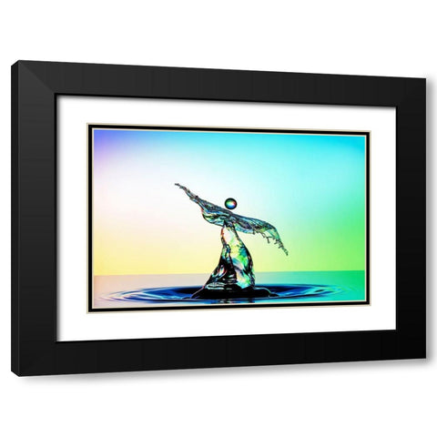 Angel Black Modern Wood Framed Art Print with Double Matting by Sanchez, Manuel