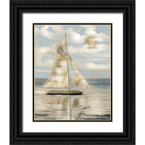 Serene Sailboat I - Gold Black Ornate Wood Framed Art Print with Double Matting by Brent, Paul
