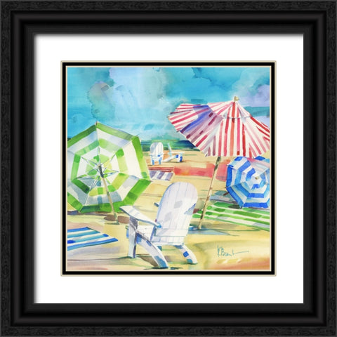 Ventura Beach Square I Black Ornate Wood Framed Art Print with Double Matting by Brent, Paul
