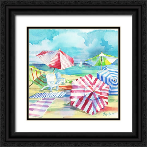 Ventura Beach Square III Black Ornate Wood Framed Art Print with Double Matting by Brent, Paul
