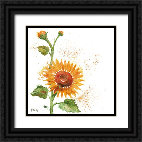 Arianna Sunflowers I - White Black Ornate Wood Framed Art Print with Double Matting by Brent, Paul