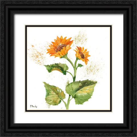 Arianna Sunflowers II - White Black Ornate Wood Framed Art Print with Double Matting by Brent, Paul