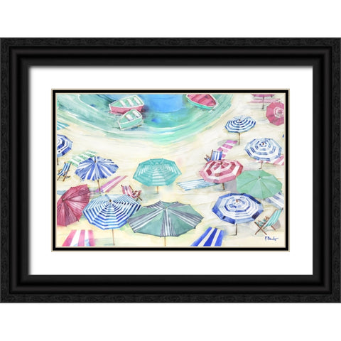 Umbrella Cove Horizontal - Light Black Ornate Wood Framed Art Print with Double Matting by Brent, Paul