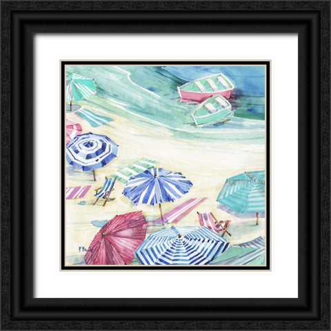 Umbrella Cove I - Light Black Ornate Wood Framed Art Print with Double Matting by Brent, Paul