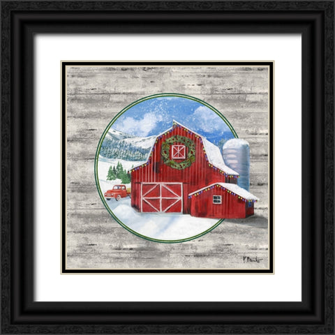 Holiday Homeland Barns II Black Ornate Wood Framed Art Print with Double Matting by Brent, Paul