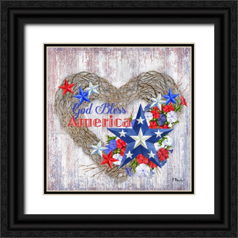 Patriotic Wreath I Black Ornate Wood Framed Art Print with Double Matting by Brent, Paul