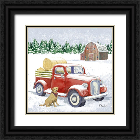 Winter Truck III Black Ornate Wood Framed Art Print with Double Matting by Brent, Paul