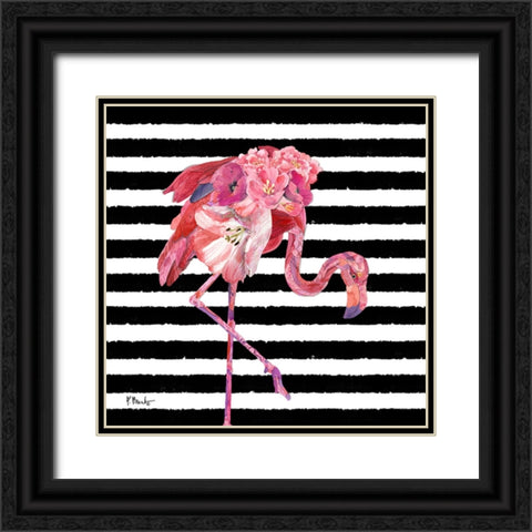 Feathered I - Stripes Black Ornate Wood Framed Art Print with Double Matting by Brent, Paul