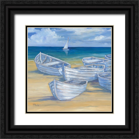 Blanco Beach Square V Black Ornate Wood Framed Art Print with Double Matting by Brent, Paul