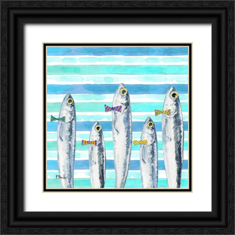 Party Fish II Black Ornate Wood Framed Art Print with Double Matting by Brent, Paul