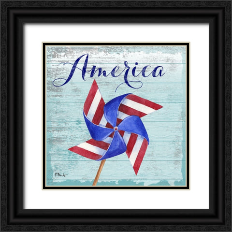 Patriotic Pinwheel I Black Ornate Wood Framed Art Print with Double Matting by Brent, Paul