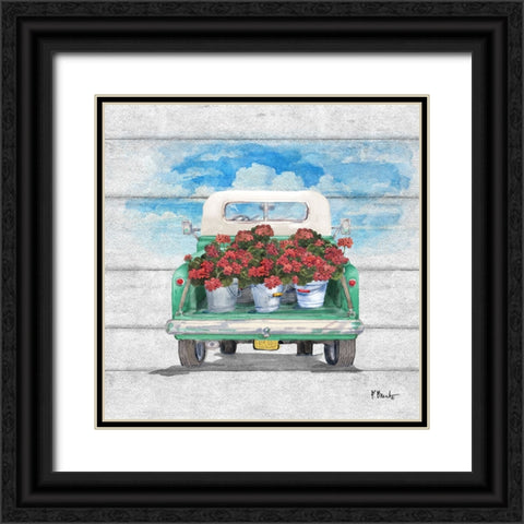 Flower Truck II Black Ornate Wood Framed Art Print with Double Matting by Brent, Paul