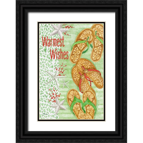 Holiday Key Largo Sandals Black Ornate Wood Framed Art Print with Double Matting by Brent, Paul