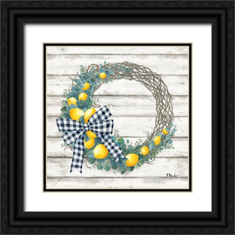 Lemon Wreath III Black Ornate Wood Framed Art Print with Double Matting by Brent, Paul