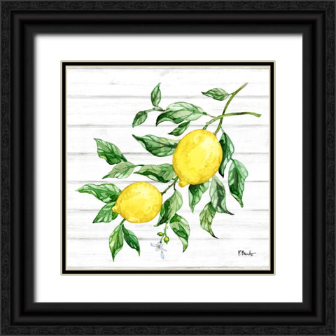 Sicilian Lemons IV - Wood Black Ornate Wood Framed Art Print with Double Matting by Brent, Paul
