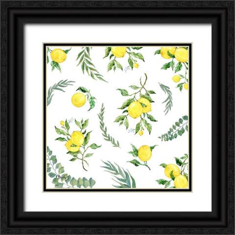 Sicilian Lemons Toss I Black Ornate Wood Framed Art Print with Double Matting by Brent, Paul