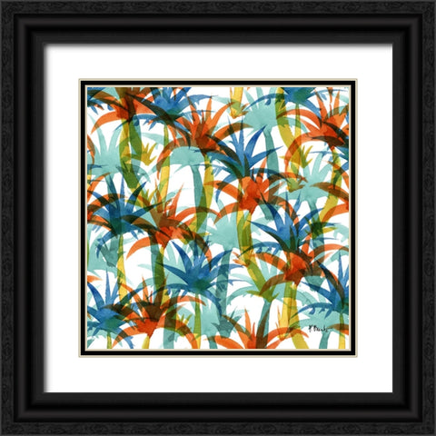 Hilo Palm Toss Black Ornate Wood Framed Art Print with Double Matting by Brent, Paul