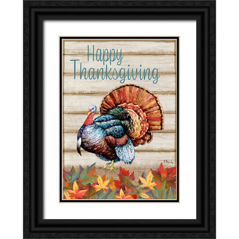 Thanksgiving Foliage - Wood Black Ornate Wood Framed Art Print with Double Matting by Brent, Paul