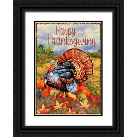 Thanksgiving Foliage Black Ornate Wood Framed Art Print with Double Matting by Brent, Paul
