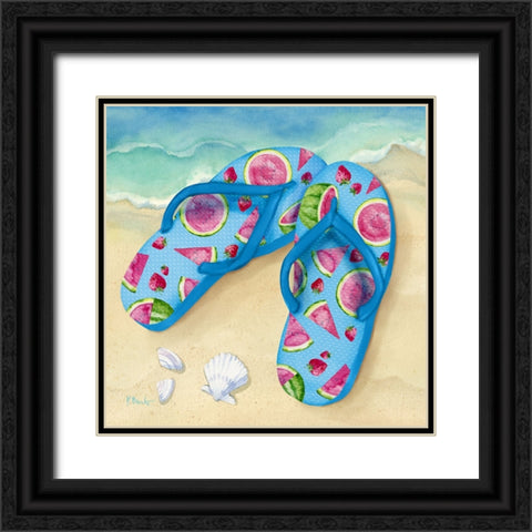 Fruity Flip Flops III Black Ornate Wood Framed Art Print with Double Matting by Brent, Paul