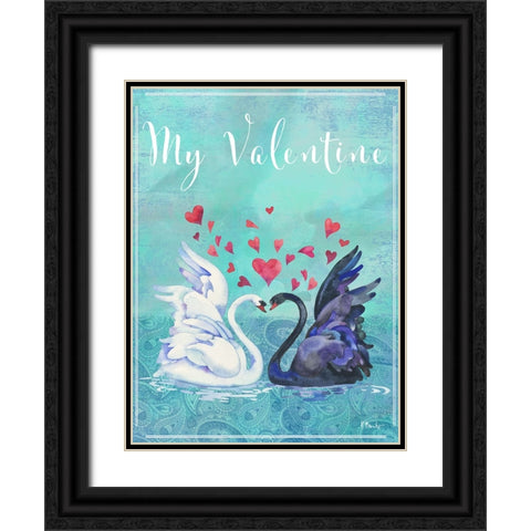 Love Birds II Vertical Black Ornate Wood Framed Art Print with Double Matting by Brent, Paul