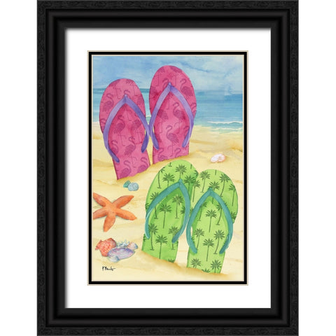 Toes in the Sand Vertical Black Ornate Wood Framed Art Print with Double Matting by Brent, Paul