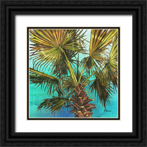 Woodside Palms I - Blue Black Ornate Wood Framed Art Print with Double Matting by Brent, Paul