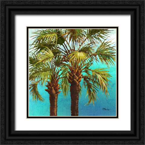 Woodside Palms II - Blue Black Ornate Wood Framed Art Print with Double Matting by Brent, Paul