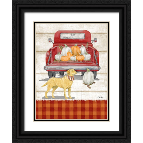 Pup-kin Truck Black Ornate Wood Framed Art Print with Double Matting by Brent, Paul