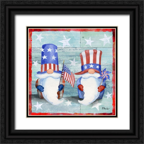 Freedom Gnome Duo Black Ornate Wood Framed Art Print with Double Matting by Brent, Paul