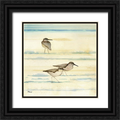 Oceanside Sandpipers I Black Ornate Wood Framed Art Print with Double Matting by Brent, Paul