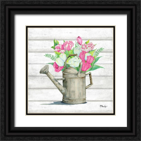 Tin Florals II Black Ornate Wood Framed Art Print with Double Matting by Brent, Paul