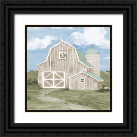 Patina Barn II Black Ornate Wood Framed Art Print with Double Matting by Brent, Paul