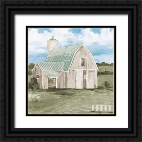 Patina Barn III Black Ornate Wood Framed Art Print with Double Matting by Brent, Paul