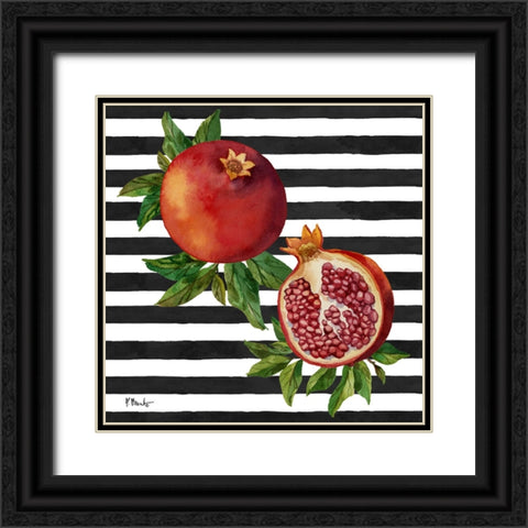 Pomegranate Bunch I - Stripes Black Ornate Wood Framed Art Print with Double Matting by Brent, Paul