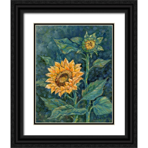 Impressions of Sunflowers II Black Ornate Wood Framed Art Print with Double Matting by Brent, Paul
