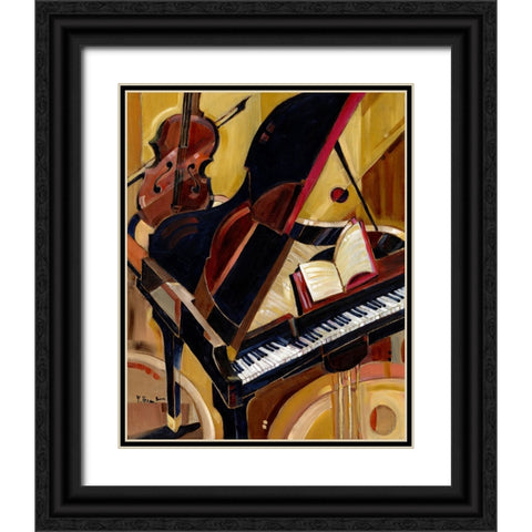 Abstract Piano II Black Ornate Wood Framed Art Print with Double Matting by Brent, Paul