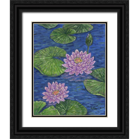Impressions of Water Lilies II Black Ornate Wood Framed Art Print with Double Matting by Brent, Paul