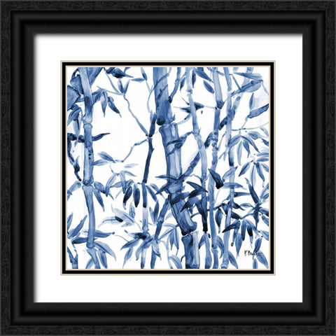 Bamboo Grove III - Blue Black Ornate Wood Framed Art Print with Double Matting by Brent, Paul