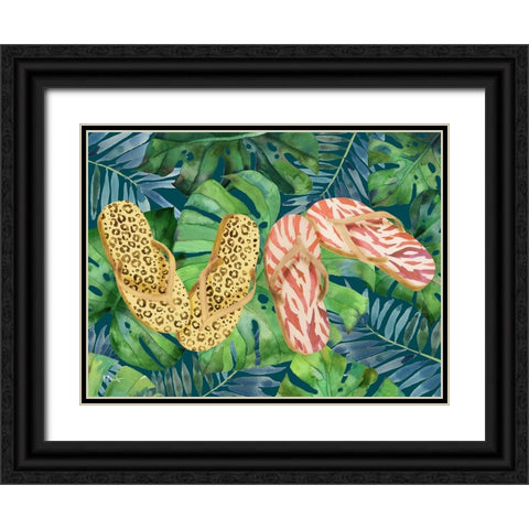 Animal Print Flip Flops Horizontal II Black Ornate Wood Framed Art Print with Double Matting by Brent, Paul