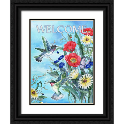 Hummingbird Field Black Ornate Wood Framed Art Print with Double Matting by Brent, Paul